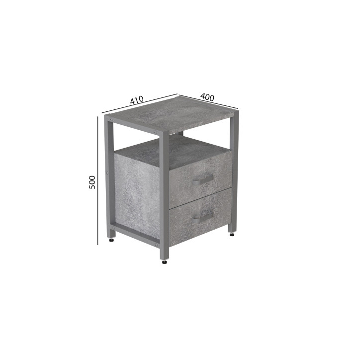 Тумба універсальна Ferrum-decor Вів'єн 2/2 50x41x40 сірий ДСП Бетон 16 мм (FRD-106933)