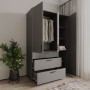 Шкаф для одежды Doros Торн Антрацит 3 ДСП/3Ш (штанга) 135х51.6х200 (DRS-012085) - фото 6