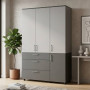 Шафа для одягу Doros Торн Антрацит/Сірий 3 ДСП/3Ш (полиці) 135х51.6х200 (DRS-012036) - фото 1