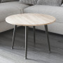 Стол журнальный круглый OPTIMA 2 ноги на конус Ferrum-decor 450x670x670 Черный металл ДСП Дуб Сонома 16 мм (FRD-107474) - фото 4