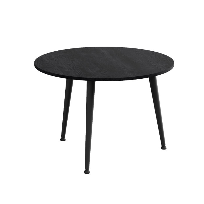 Журнальний круглий стіл OPTIMA 1 ніжки конусні Ferrum-decor 450x670x670 Чорний метал ДСП Каштан Арвадонна 16 мм (FRD-107534)