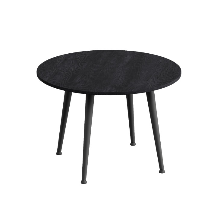 Журнальний круглий стіл OPTIMA 2 ніжки конусні Ferrum-decor 450x670x670 Чорний метал ДСП Каштан Арвадонна 16 мм (FRD-107544)