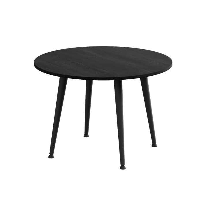 Журнальний круглий стіл OPTIMA 2 ніжки конусні Ferrum-decor 450x670x670 Чорний метал ДСП Каштан Арвадонна 16 мм (FRD-107544)