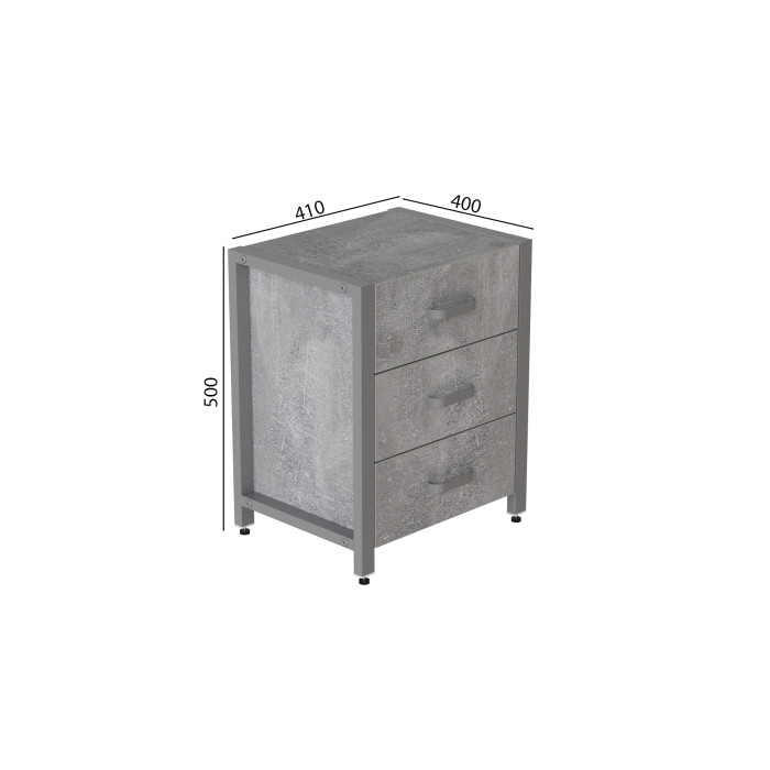 Тумба універсальна Ferrum-decor Вів'єн 3 50x41x40 сірий ДСП Бетон 16 мм (FRD-106934)