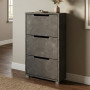 Тумба для взуття з ящиками LION ТО-2 70,4x28,2x123,4 см Бетон темний (LION-045316) - фото 1