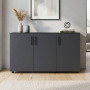 Комод Doros Торн Антрацит 3 ДСП 135х51.6х80 (DRS-012097) - фото 1