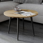 Журнальний круглий стіл OPTIMA 2 ніжки конусні Ferrum-decor 450x670x670 Чорний метал ДСП Дуб Артизан 16 мм (FRD-107475) - фото 5
