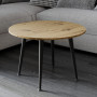 Журнальний круглий стіл OPTIMA 2 ніжки конусні Ferrum-decor 450x670x670 Чорний метал ДСП Дуб Артизан 16 мм (FRD-107475) - фото 1