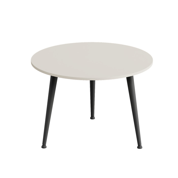 Журнальний круглий стіл OPTIMA 1 ніжки конусні Ferrum-decor 450x670x670 Чорний метал ДСП Кашемір 16 мм (FRD-107535)