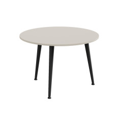 Журнальний круглий стіл OPTIMA 1 ніжки конусні Ferrum-decor 450x670x670 Чорний метал ДСП Кашемір 16 мм (FRD-107535)