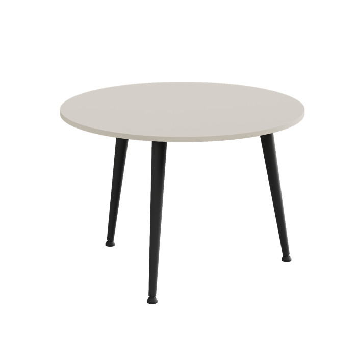 Журнальний круглий стіл OPTIMA 1 ніжки конусні Ferrum-decor 450x670x670 Чорний метал ДСП Кашемір 16 мм (FRD-107535)