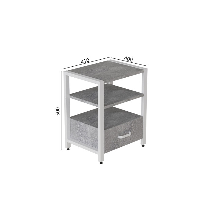Тумба універсальна Ferrum-decor Вів'єн 1/1 50x41x40 білий ДСП Бетон 16 мм (FRD-106925)