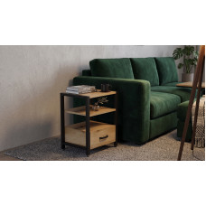 Тумба універсальна Ferrum-decor Вів'єн 1/1 50x41x40 чорний ДСП Дуб Евок Прибережний 16 мм (FRD-107805)