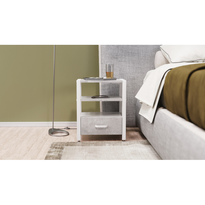 Тумба універсальна Ferrum-decor Вів'єн 1/1 50x41x40 білий ДСП Бетон 16 мм (FRD-106925)