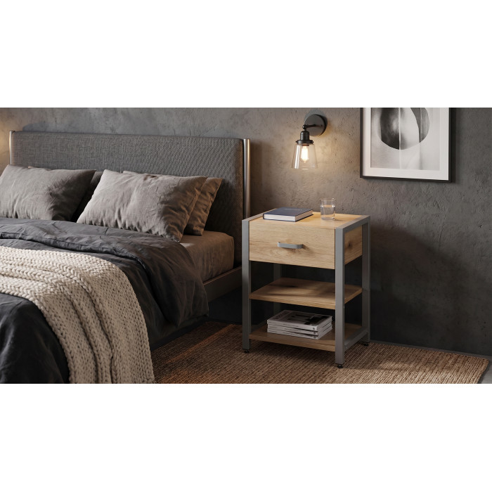Тумба універсальна Ferrum-decor Вів'єн 1/2 50x41x40 сірий ДСП Дуб Евок Прибережний 16 мм (FRD-107785)