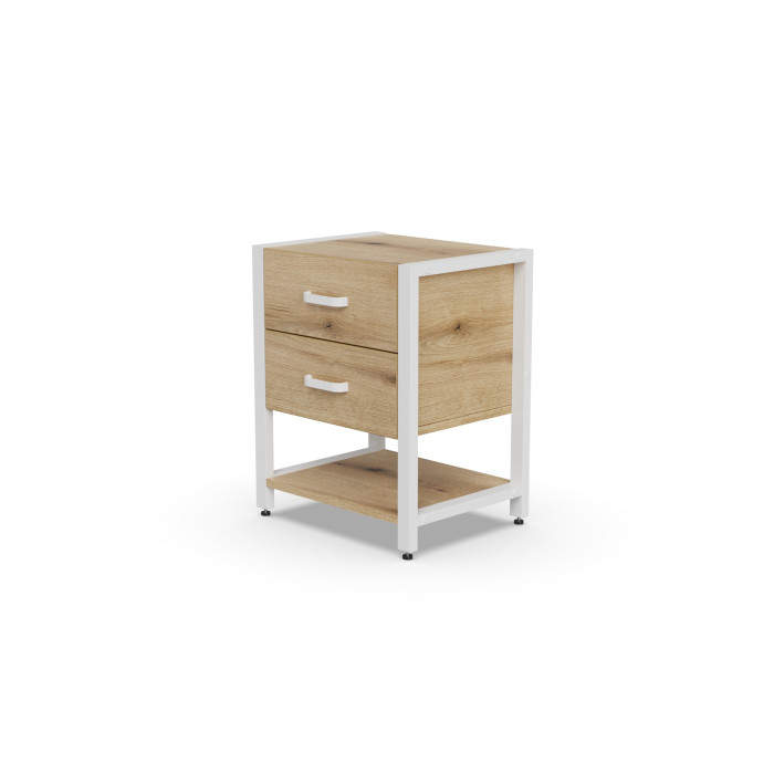 Тумба універсальна Ferrum-decor Вів'єн 2/1 50x41x40 білий ДСП Дуб Евок Прибережний 16 мм (FRD-107795)