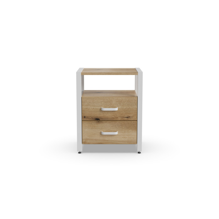 Тумба універсальна Ferrum-decor Вів'єн 2/2 50x41x40 білий ДСП Дуб Евок Прибережний 16 мм (FRD-107765)