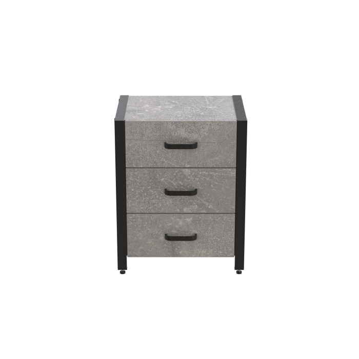 Тумба універсальна Ferrum-decor Вів'єн 3 50x41x40 чорний ДСП Бетон 16 мм (FRD-106935)