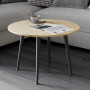 Стол журнальный круглый OPTIMA 2 ноги на конус Ferrum-decor 450x670x670 Черный металл ДСП Дуб Кремона Торро 16 мм (FRD-107546) - фото 3