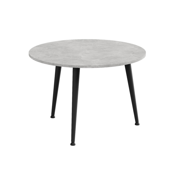Журнальний круглий стіл OPTIMA 1 ніжки конусні Ferrum-decor 450x670x670 Чорний метал ДСП Бетон 16 мм (FRD-107466)