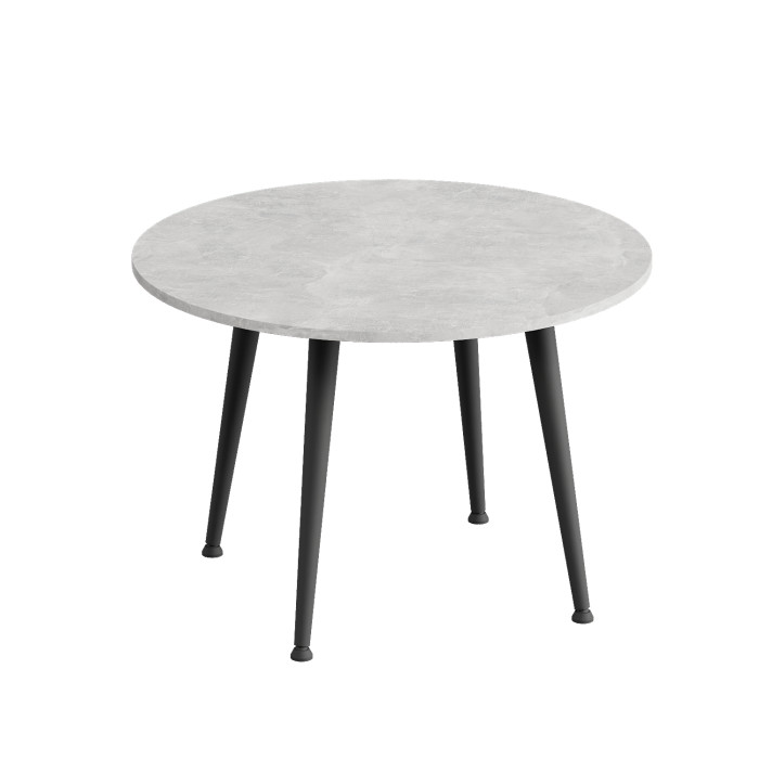 Журнальний круглий стіл OPTIMA 2 ніжки конусні Ferrum-decor 450x670x670 Чорний метал ДСП Бетон 16 мм (FRD-107476)