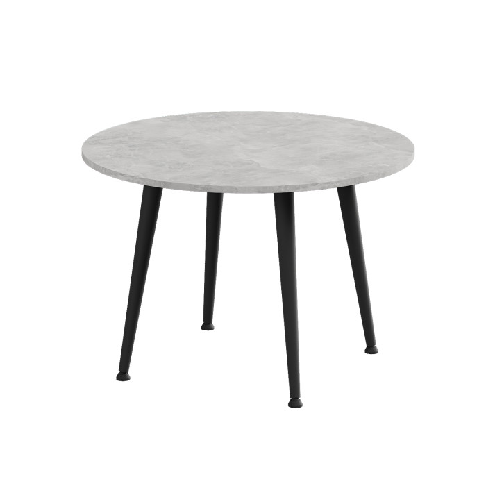 Журнальний круглий стіл OPTIMA 2 ніжки конусні Ferrum-decor 450x670x670 Чорний метал ДСП Бетон 16 мм (FRD-107476)