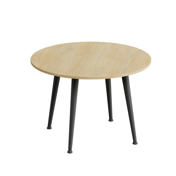 Стол журнальный круглый OPTIMA 2 ноги на конус Ferrum-decor 450x670x670 Черный металл ДСП Дуб Кремона Торро 16 мм (FRD-107546)