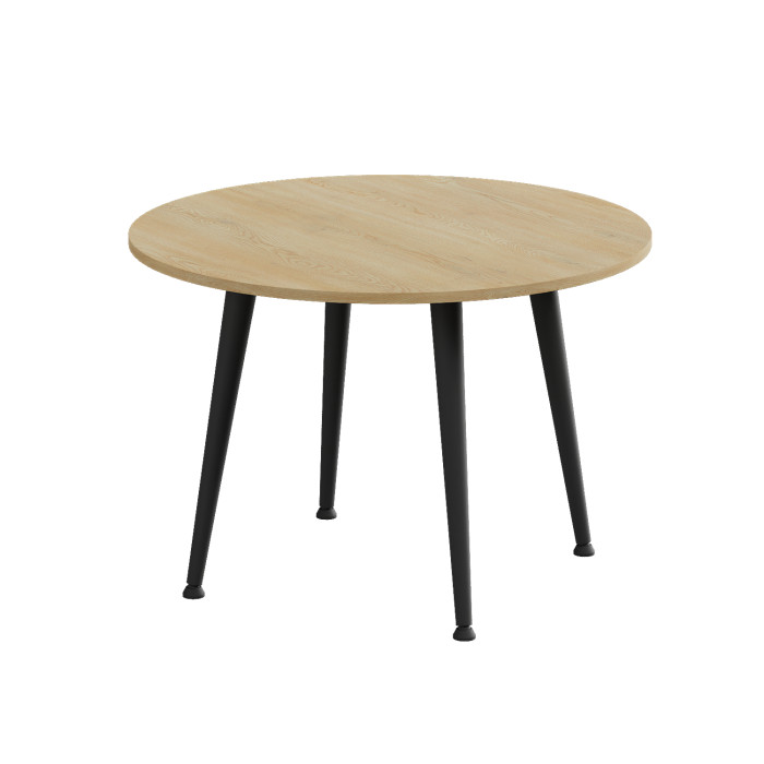 Стол журнальный круглый OPTIMA 2 ноги на конус Ferrum-decor 450x670x670 Черный металл ДСП Дуб Кремона Торро 16 мм (FRD-107546)