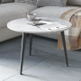 Журнальний круглий стіл OPTIMA 1 ніжки конусні Ferrum-decor 450x670x670 Чорний метал ДСП Бетон 16 мм (FRD-107466) - фото 3
