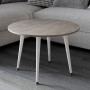 Журнальний круглий стіл OPTIMA 2 ніжки конусні Ferrum-decor 450x670x670 Білий метал ДСП Дуб Кремона Канолло 16 мм (FRD-107547) - фото 3