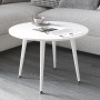 Журнальний круглий стіл OPTIMA 2 ніжки конусні Ferrum-decor 450x670x670 Білий метал ДСП Білий 16 мм (FRD-107477) - фото 3