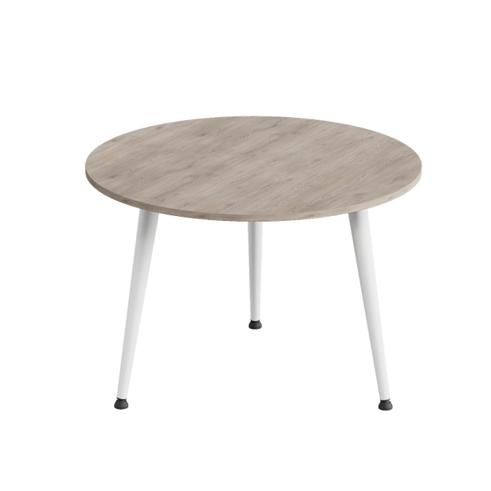 Журнальний круглий стіл OPTIMA 1 ніжки конусні Ferrum-decor 450x670x670 Білий метал Дуб Кремона Канолло 16 мм (FRD-107537)