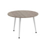 Журнальний круглий стіл OPTIMA 1 ніжки конусні Ferrum-decor 450x670x670 Білий метал Дуб Кремона Канолло 16 мм (FRD-107537) - фото 1