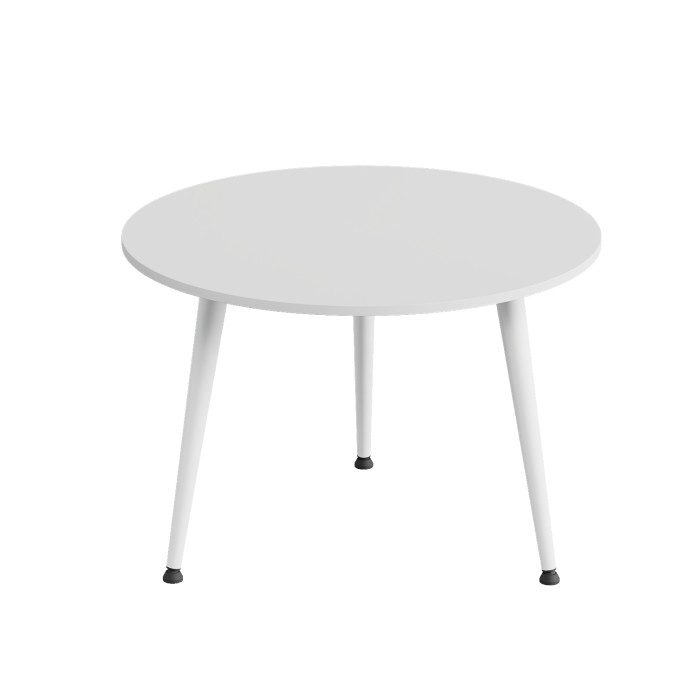 Журнальний круглий стіл OPTIMA 1 ніжки конусні Ferrum-decor 450x670x670 Білий метал ДСП Білий 16 мм (FRD-107467)