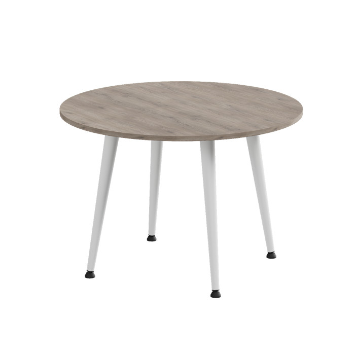 Журнальний круглий стіл OPTIMA 2 ніжки конусні Ferrum-decor 450x670x670 Білий метал ДСП Дуб Кремона Канолло 16 мм (FRD-107547)