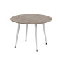 Журнальний круглий стіл OPTIMA 2 ніжки конусні Ferrum-decor 450x670x670 Білий метал ДСП Дуб Кремона Канолло 16 мм (FRD-107547) - фото 1