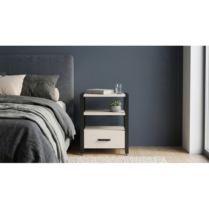 Тумба універсальна Ferrum-decor Вів'єн 1/1 50x41x40 чорний ДСП Кашемір 16 мм (FRD-107807)