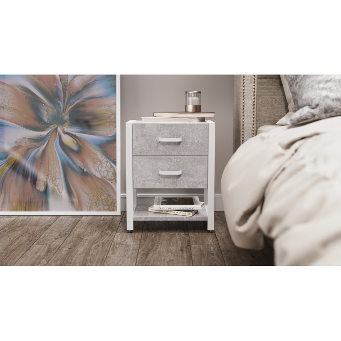 Тумба універсальна Ferrum-decor Вів'єн 2/1 50x41x40 білий ДСП Бетон 16 мм (FRD-106927)