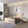 Двуспальная деревянная кровать Mebigrand Барселона Люкс Б5 (подъемный механизм) Бежевый (S2005Y50R)/Аляска 23 (Бежевый) 140х190 см (MBG-20983) - фото 1