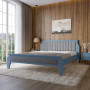 Односпальне дерев'яне ліжко Mebigrand Ліон М1 Сіро-синій (S7010R90B)/Аляска 93 (Сірий) 90х190 см (MBG-24142) - фото 1