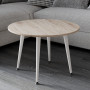 Журнальний круглий стіл OPTIMA 2 ніжки конусні Ferrum-decor 450x670x670 Білий метал ДСП Дуб Сан-Марино 16 мм (FRD-107478) - фото 2