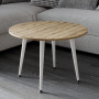 Журнальний круглий стіл OPTIMA 2 ніжки конусні Ferrum-decor 450x670x670 Білий метал ДСП Дуб Евок Прибережний 16 мм (FRD-107548) - фото 2