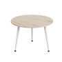 Журнальний круглий стіл OPTIMA 1 ніжки конусні Ferrum-decor 450x670x670 Білий метал ДСП Дуб Сан-Марино 16 мм (FRD-107468) - фото 5
