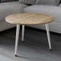 Журнальний круглий стіл OPTIMA 1 ніжки конусні Ferrum-decor 450x670x670 Білий метал ДСП Дуб Евок Прибережний 16 мм (FRD-107538) - фото 4