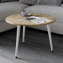 Журнальний круглий стіл OPTIMA 1 ніжки конусні Ferrum-decor 450x670x670 Білий метал ДСП Дуб Евок Прибережний 16 мм (FRD-107538) - фото 3