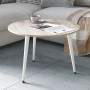 Журнальний круглий стіл OPTIMA 1 ніжки конусні Ferrum-decor 450x670x670 Білий метал ДСП Дуб Сан-Марино 16 мм (FRD-107468) - фото 4