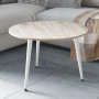 Журнальний круглий стіл OPTIMA 1 ніжки конусні Ferrum-decor 450x670x670 Білий метал ДСП Дуб Сан-Марино 16 мм (FRD-107468) - фото 3