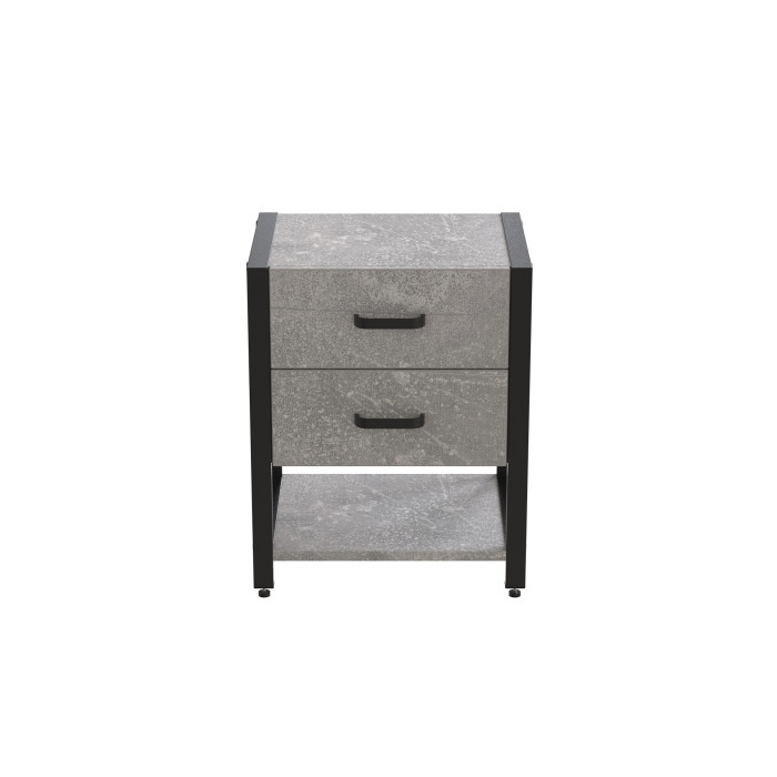 Тумба універсальна Ferrum-decor Вів'єн 2/1 50x41x40 чорний ДСП Бетон 16 мм (FRD-106938)