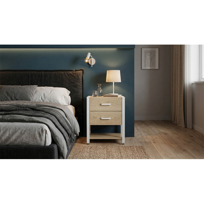 Тумба універсальна Ferrum-decor Вів'єн 2/1 50x41x40 білий ДСП Дуб Кремона Торро 16 мм (FRD-107798)