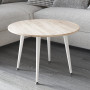 Журнальний круглий стіл OPTIMA 2 ніжки конусні Ferrum-decor 450x670x670 Білий метал ДСП Дуб Сонома 16 мм (FRD-107479) - фото 1